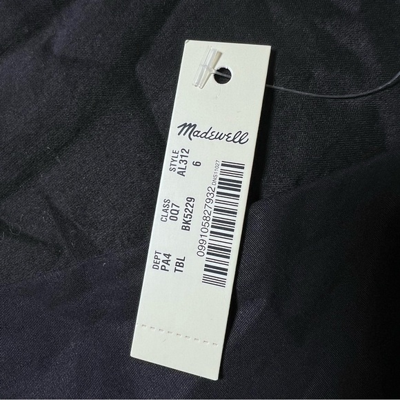 NWT Madewell Black Tie Front Cotton Mini Dress - Picture 11 of 12